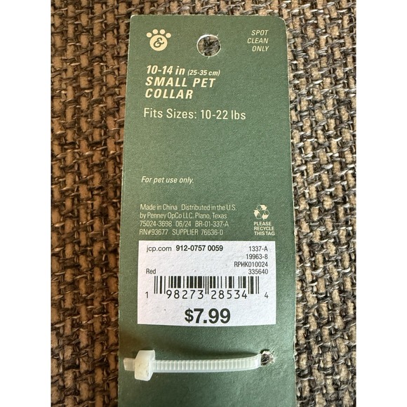 NEW Paw & Tail Red Plaid Dog Collar - XS/S - 10-14 Inches - Picture 6 of 6